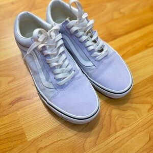 VANS Old Skool White Light Purple Men's Canvas Suede Sneakers Size M 7 / W 8.5